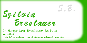 szilvia breslauer business card